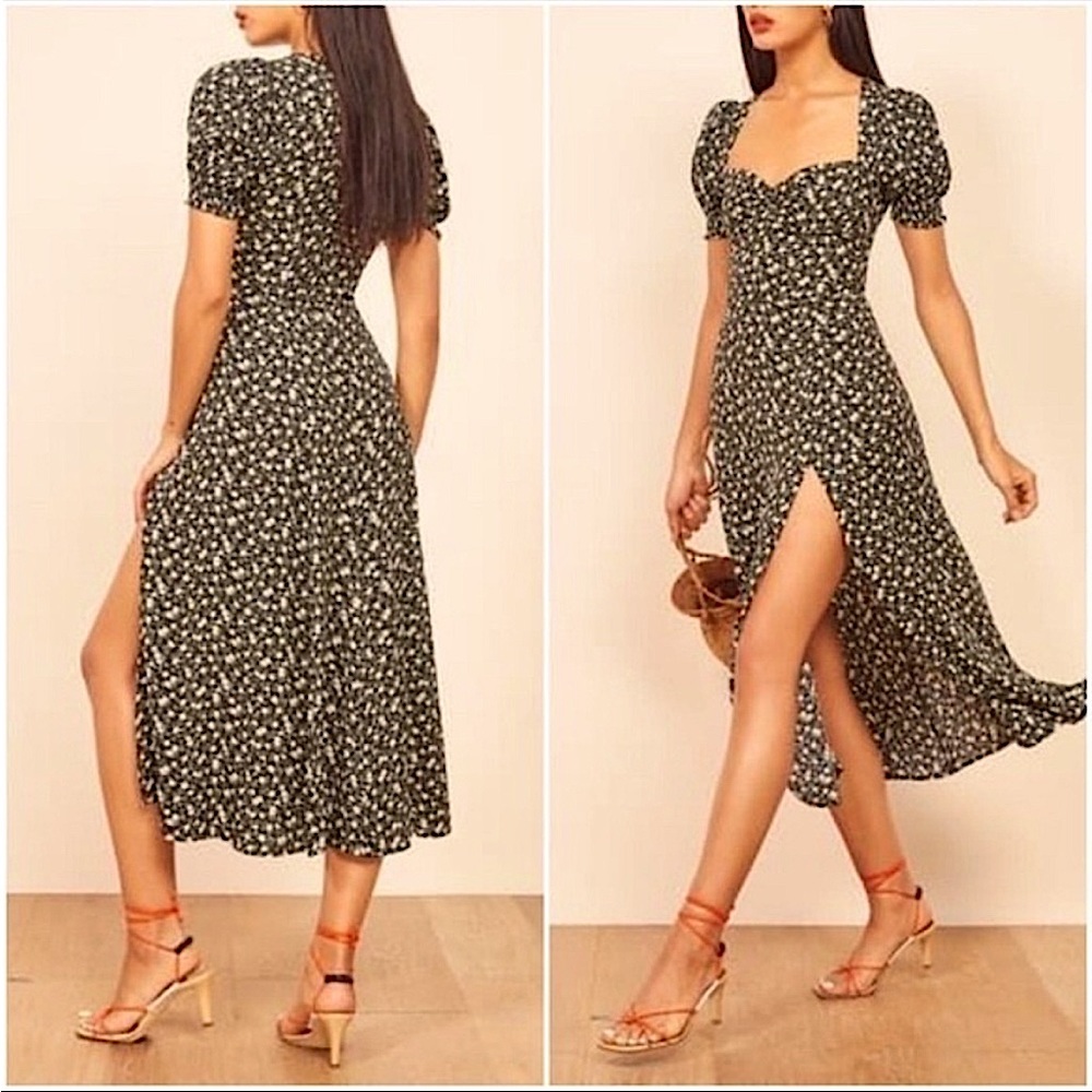 Reformation Black Floral Maxi Dress
